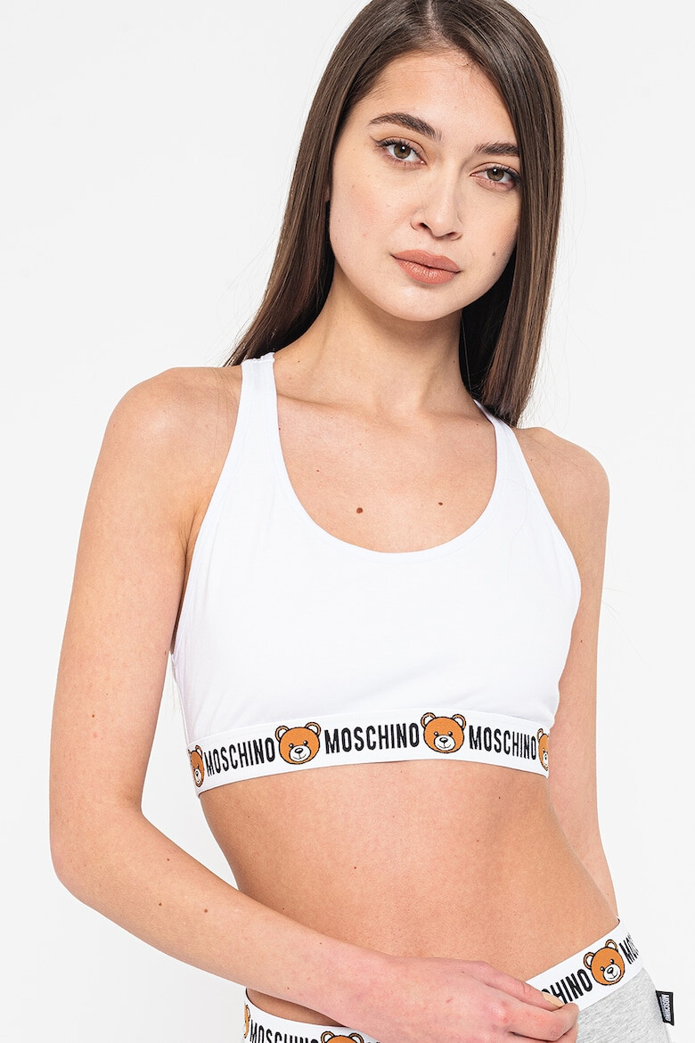 Moschino Спортно бюстие с лого - Pepit.bg