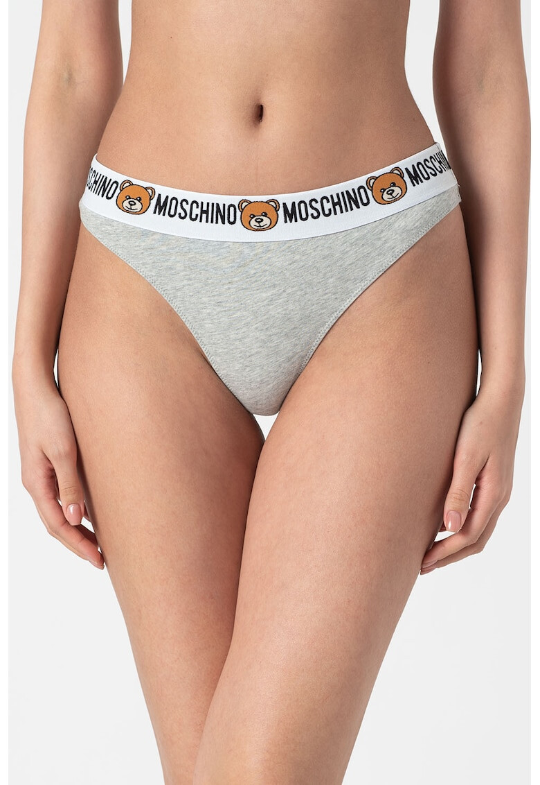 Moschino Танга с еластична талия с лого - 2 чифта - Pepit.bg