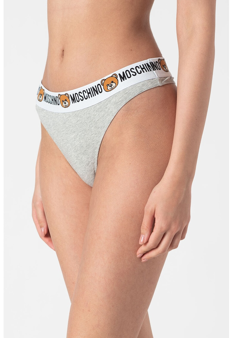 Moschino Танга с еластична талия с лого - 2 чифта - Pepit.bg
