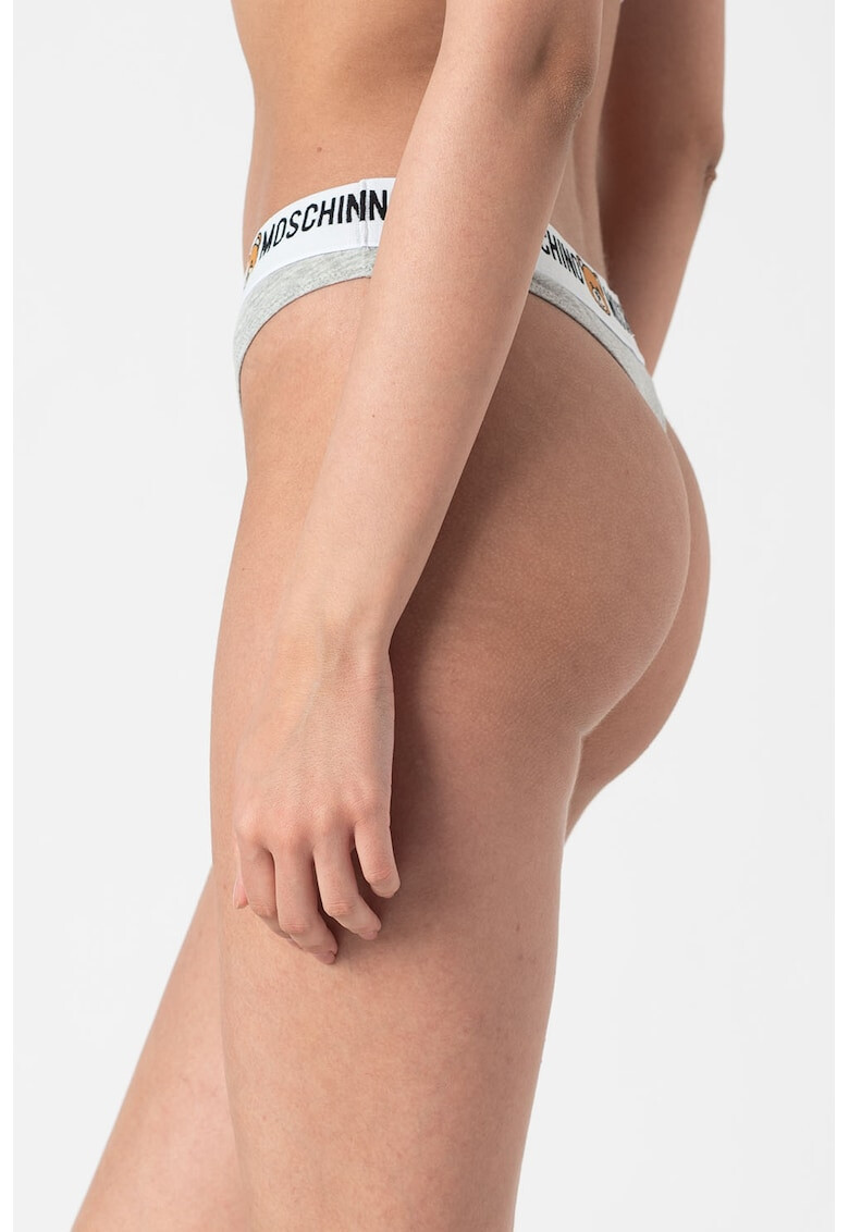 Moschino Танга с еластична талия с лого - 2 чифта - Pepit.bg