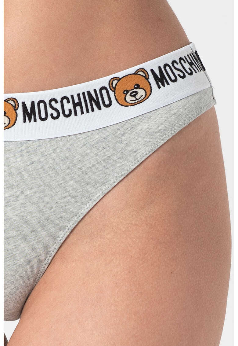 Moschino Танга с еластична талия с лого - 2 чифта - Pepit.bg