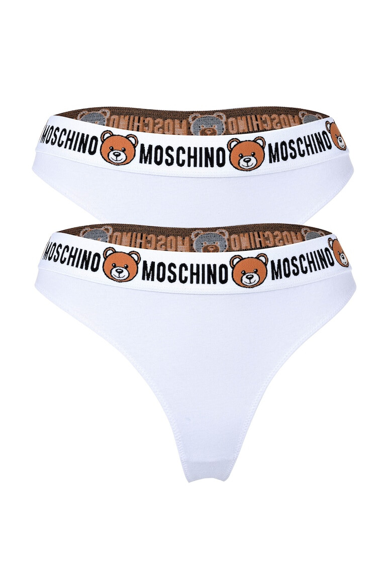 MOSCHINO Underwear Танга с лого на талията - 2 чифта - Pepit.bg