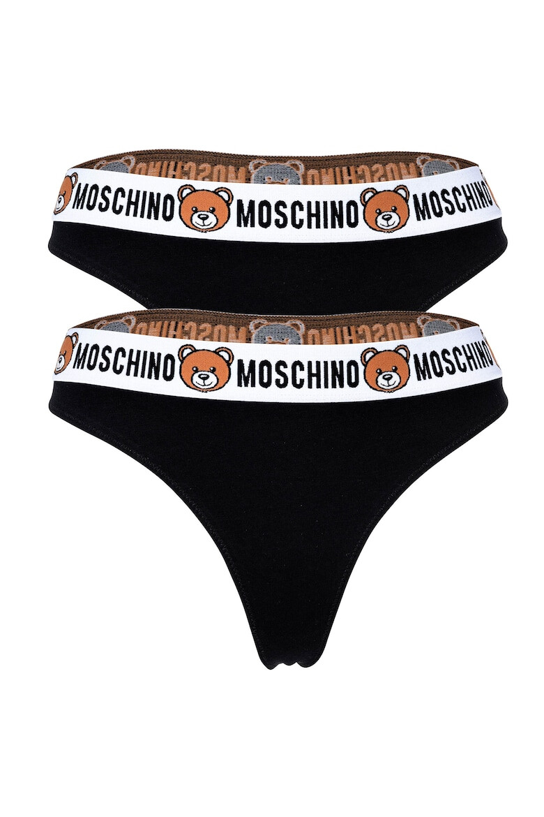 MOSCHINO Underwear Танга с лого на талията - 2 чифта - Pepit.bg