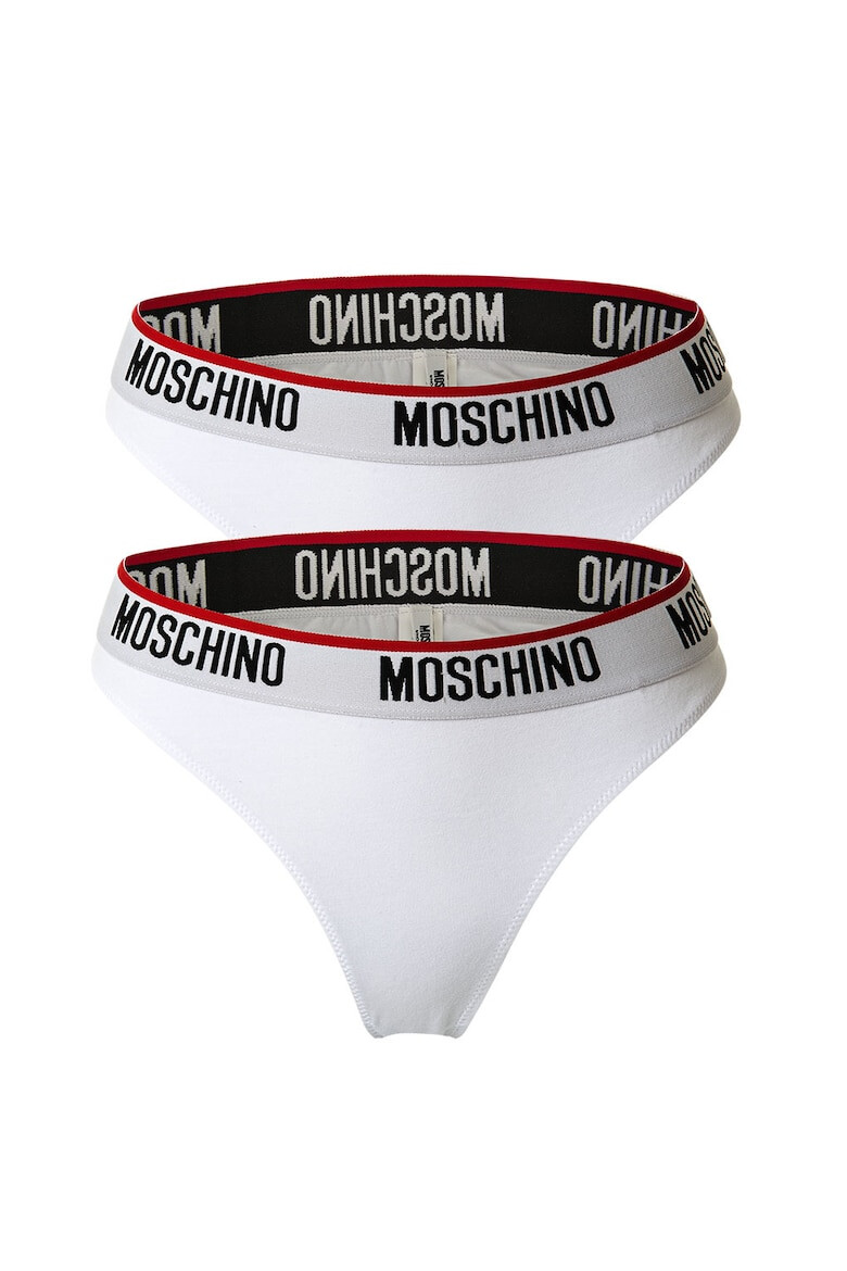 MOSCHINO Underwear Танга с лого на талията - 2 чифта - Pepit.bg