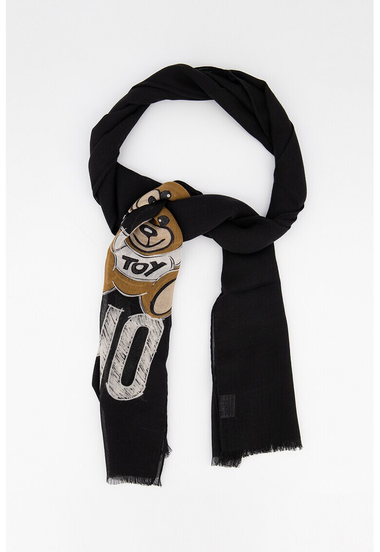 Moschino Вълнен шал с лого - Pepit.bg