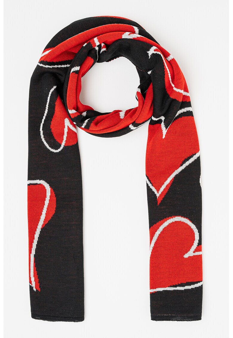 Moschino Вълнен шал с лого - Pepit.bg