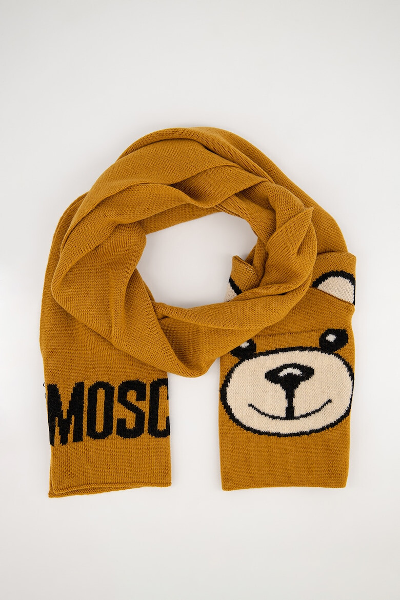 Moschino Вълнен шал с лого - Pepit.bg