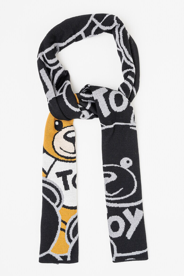 Moschino Вълнен шал с лого - Pepit.bg