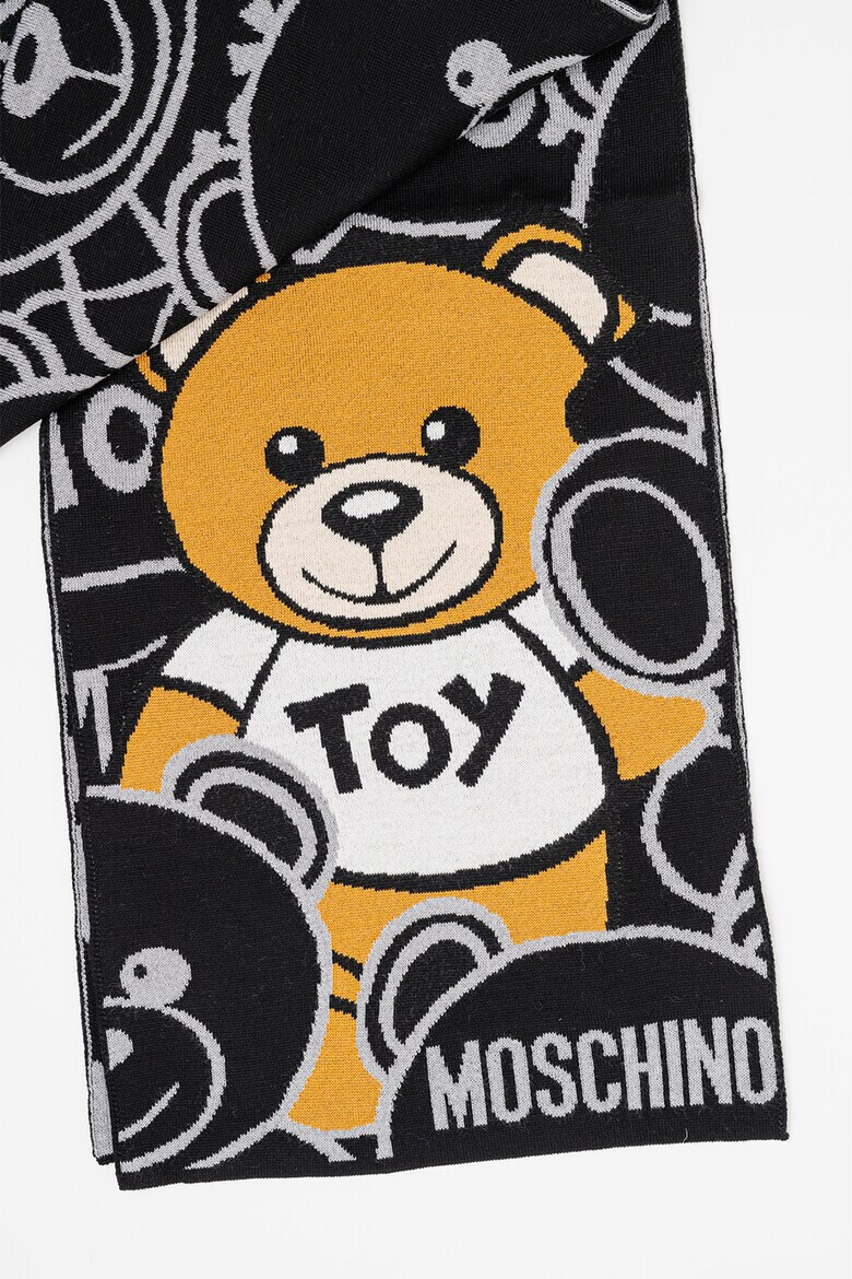 Moschino Вълнен шал с лого - Pepit.bg