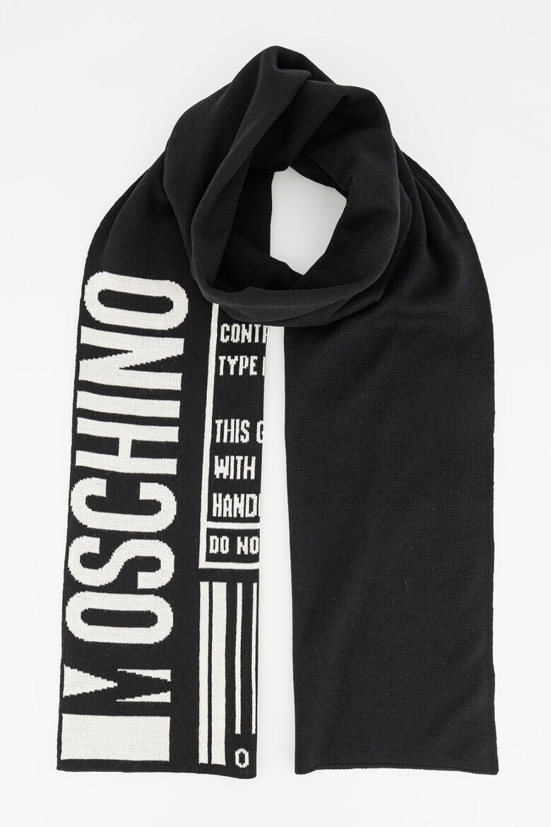 Moschino Вълнен шал с лого - Pepit.bg