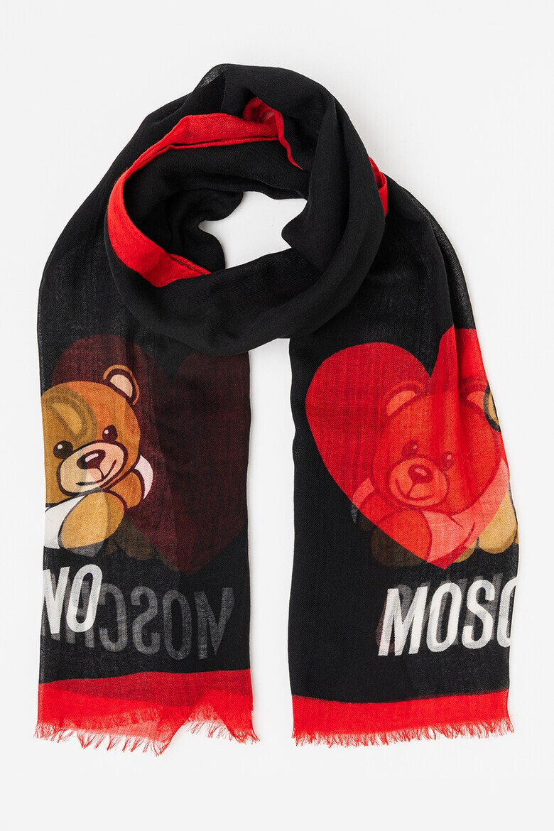Moschino Вълнен шал с лого - Pepit.bg