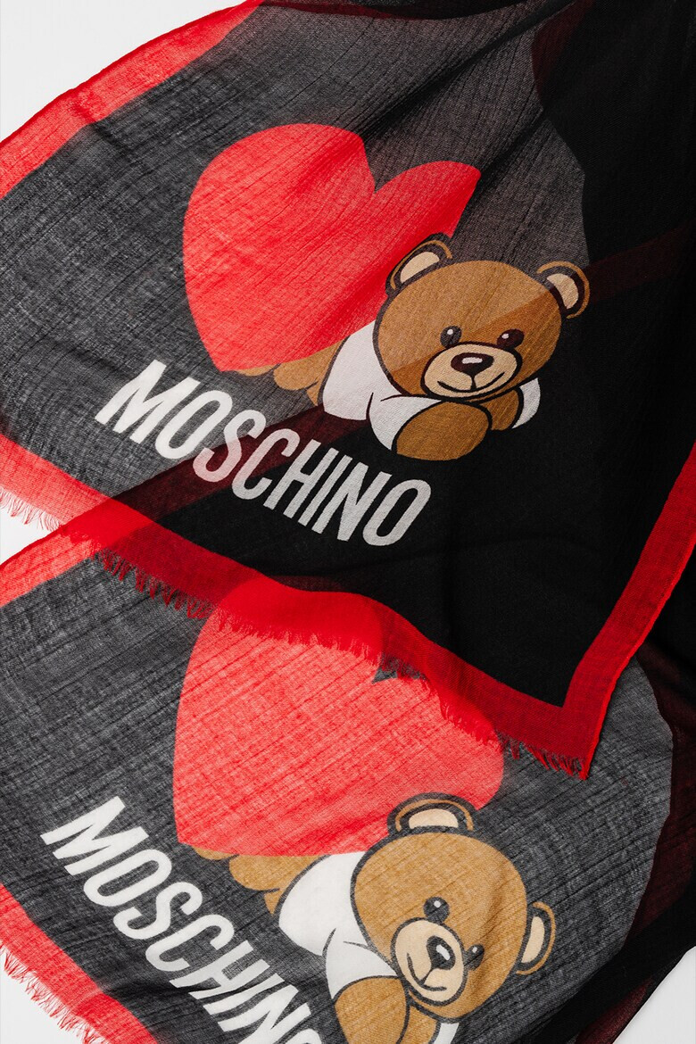 Moschino Вълнен шал с лого - Pepit.bg