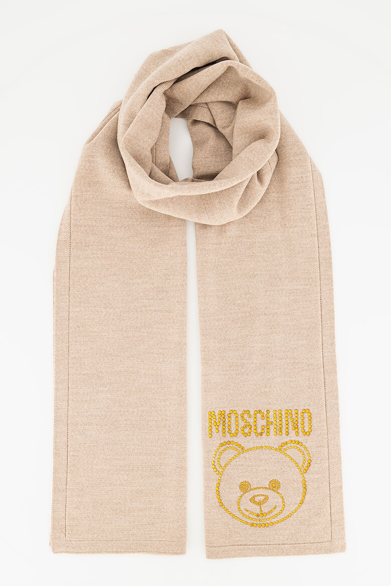 Moschino Вълнен шал с лого - Pepit.bg