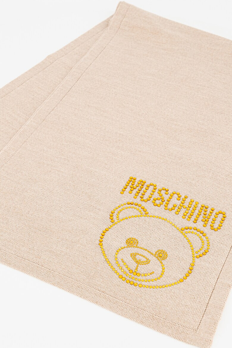 Moschino Вълнен шал с лого - Pepit.bg
