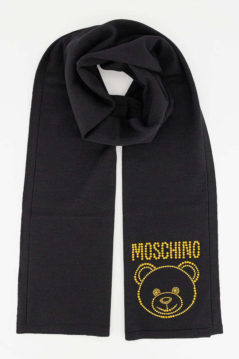 Moschino Вълнен шал с лого - Pepit.bg