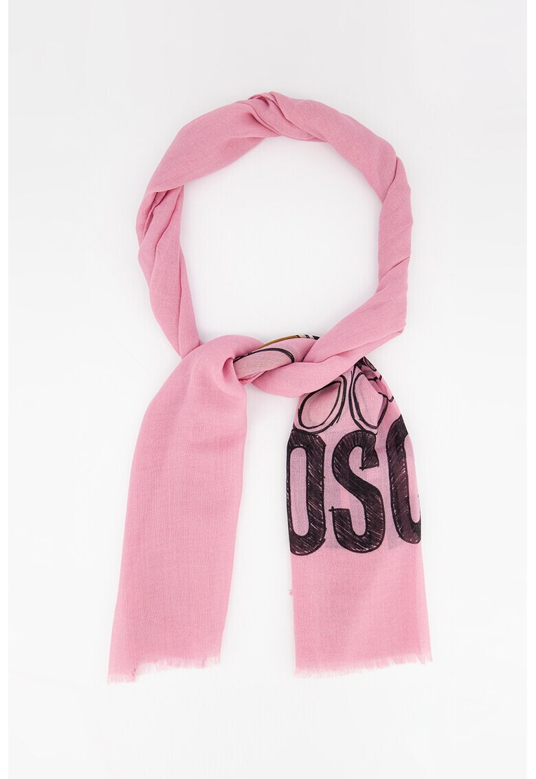 Moschino Вълнен шал с лого - Pepit.bg