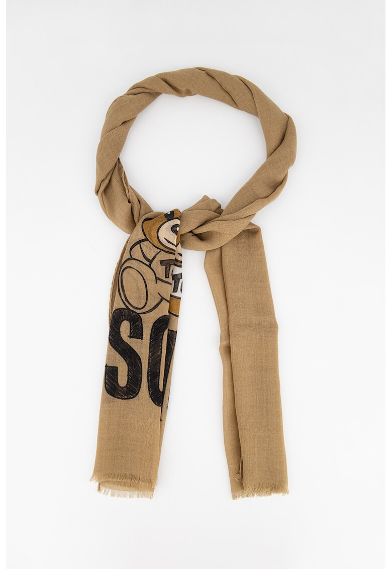 Moschino Вълнен шал с лого - Pepit.bg