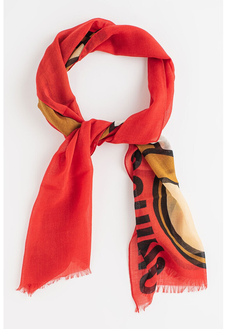 Moschino Вълнен шал с лого - Pepit.bg