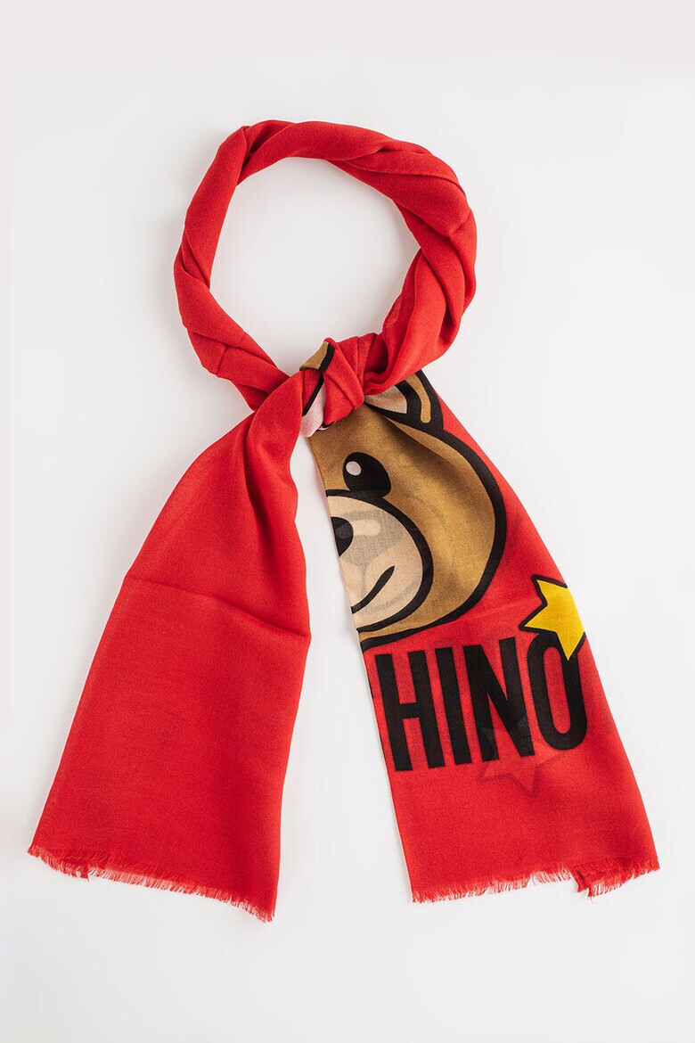 Moschino Вълнен шал с лого - Pepit.bg