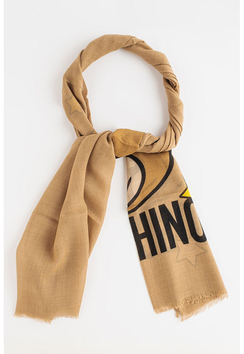 Moschino Вълнен шал с лого - Pepit.bg