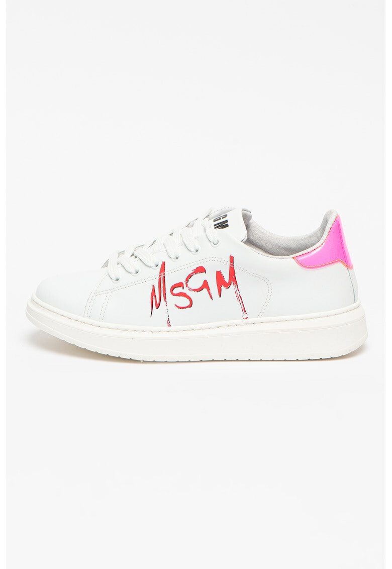 MSGM Кожени спортни обувки с лого - Pepit.bg