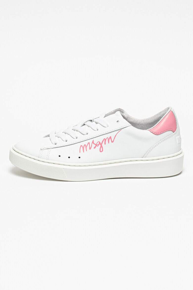 MSGM Кожени спортни обувки с лого - Pepit.bg