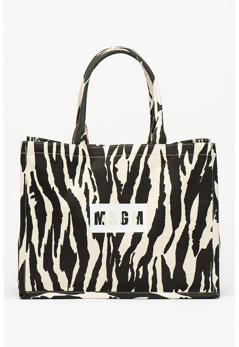 MSGM Шопинг чанта с животински десен - Pepit.bg