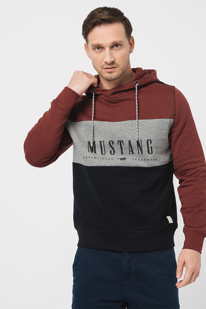 Mustang Худи с цветен блок и лого - Pepit.bg