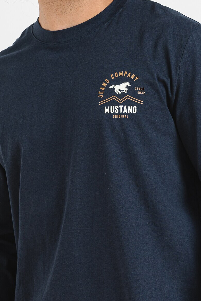 Mustang Памучна блуза с лого - Pepit.bg