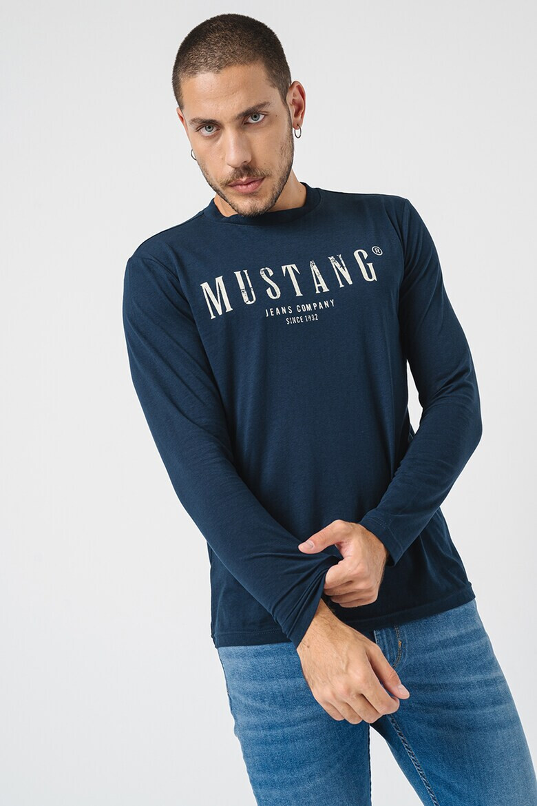 Mustang Памучна блуза с лого - Pepit.bg