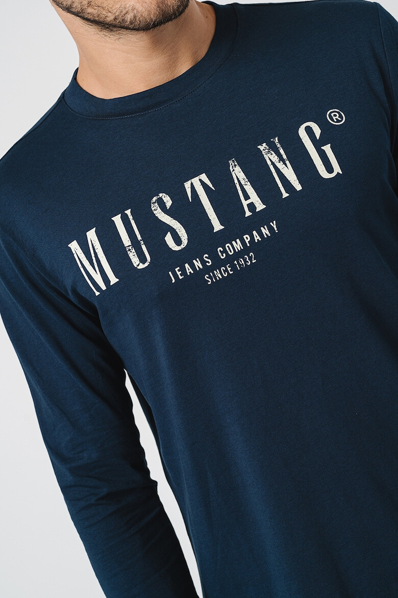 Mustang Памучна блуза с лого - Pepit.bg