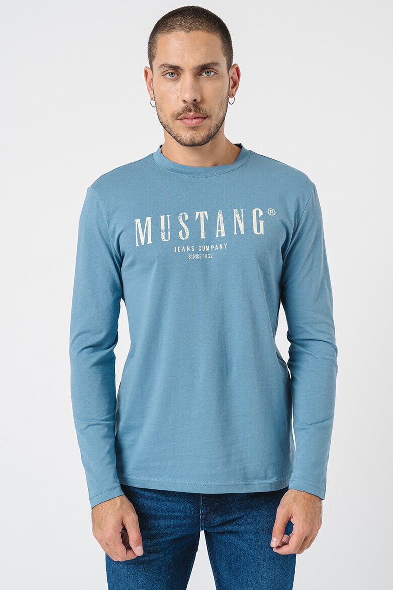Mustang Памучна блуза с лого - Pepit.bg