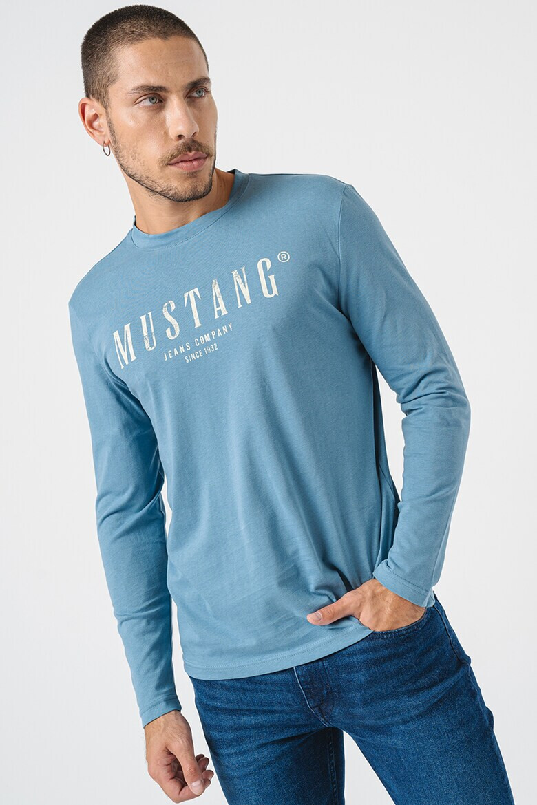 Mustang Памучна блуза с лого - Pepit.bg