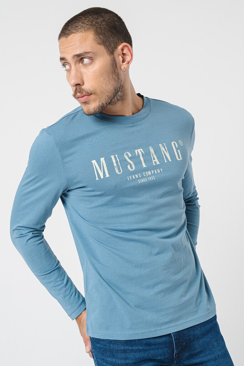 Mustang Памучна блуза с лого - Pepit.bg
