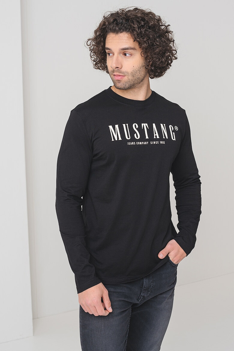 Mustang Памучна блуза с лого - Pepit.bg