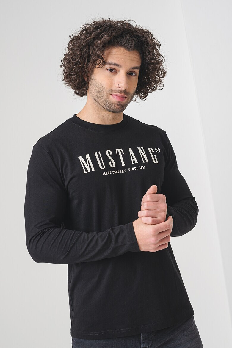 Mustang Памучна блуза с лого - Pepit.bg