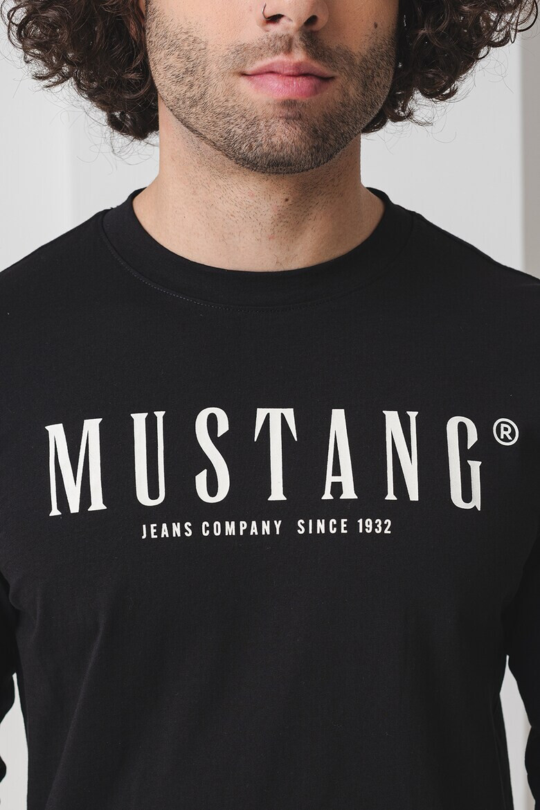 Mustang Памучна блуза с лого - Pepit.bg