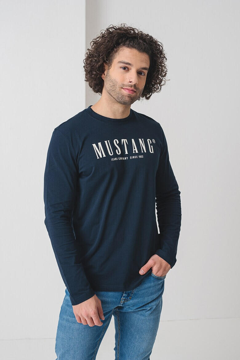 Mustang Памучна блуза с лого - Pepit.bg