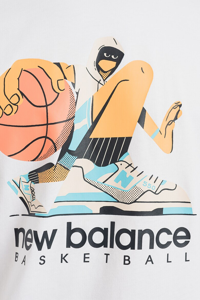 New Balance Памучна тениска Hoops с принт - Pepit.bg