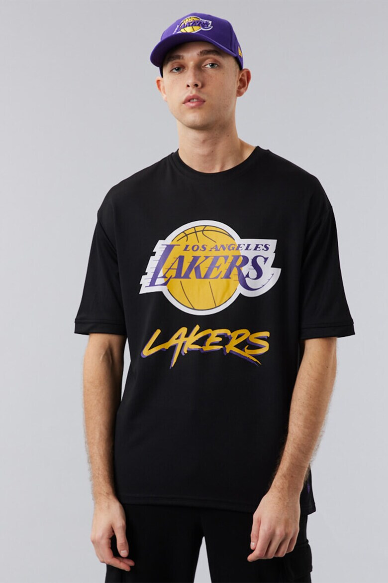 New Era Тениска LA Lakers NBA Script с овално деколте - Pepit.bg