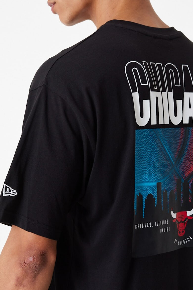 New Era Уголемена тениска Chicago Bulls City с десен - Pepit.bg