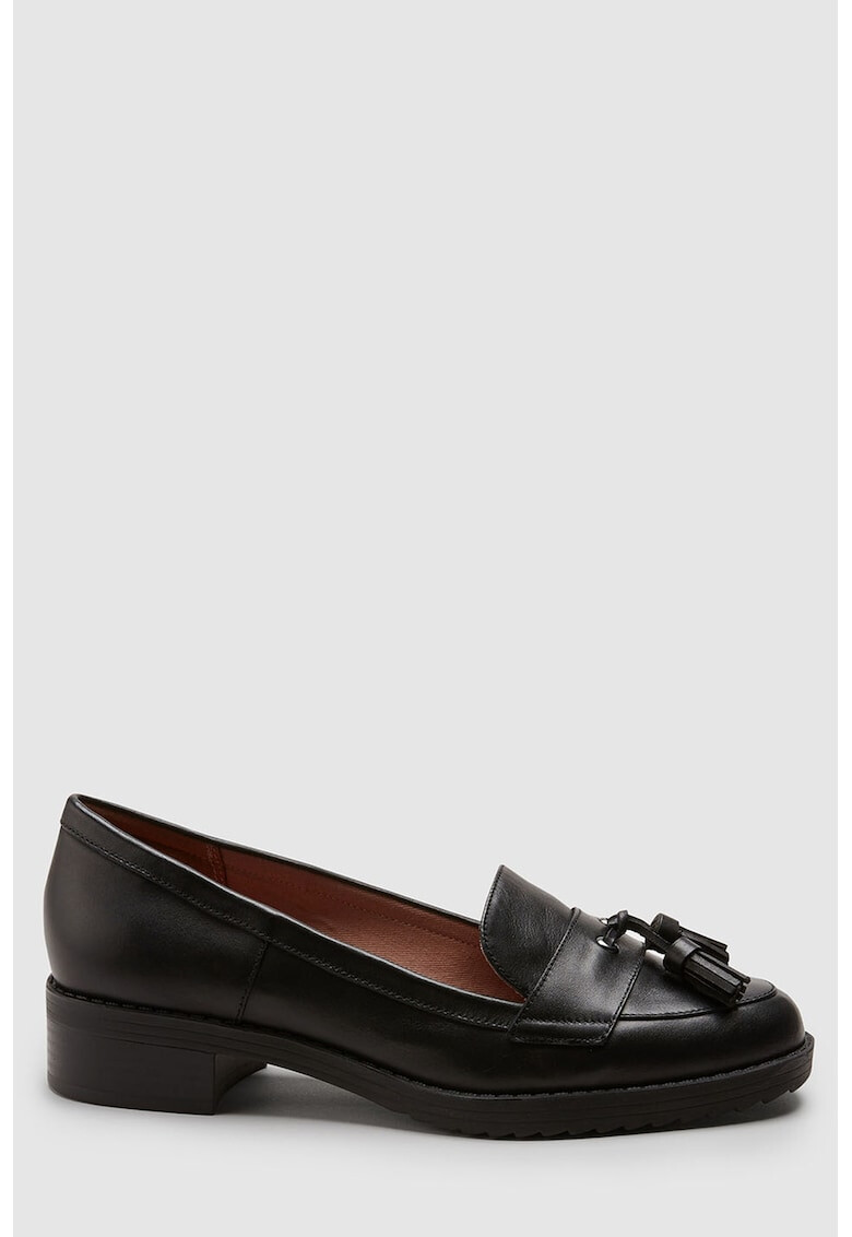 NEXT Кожени мокасини с пискюли - Pepit.bg