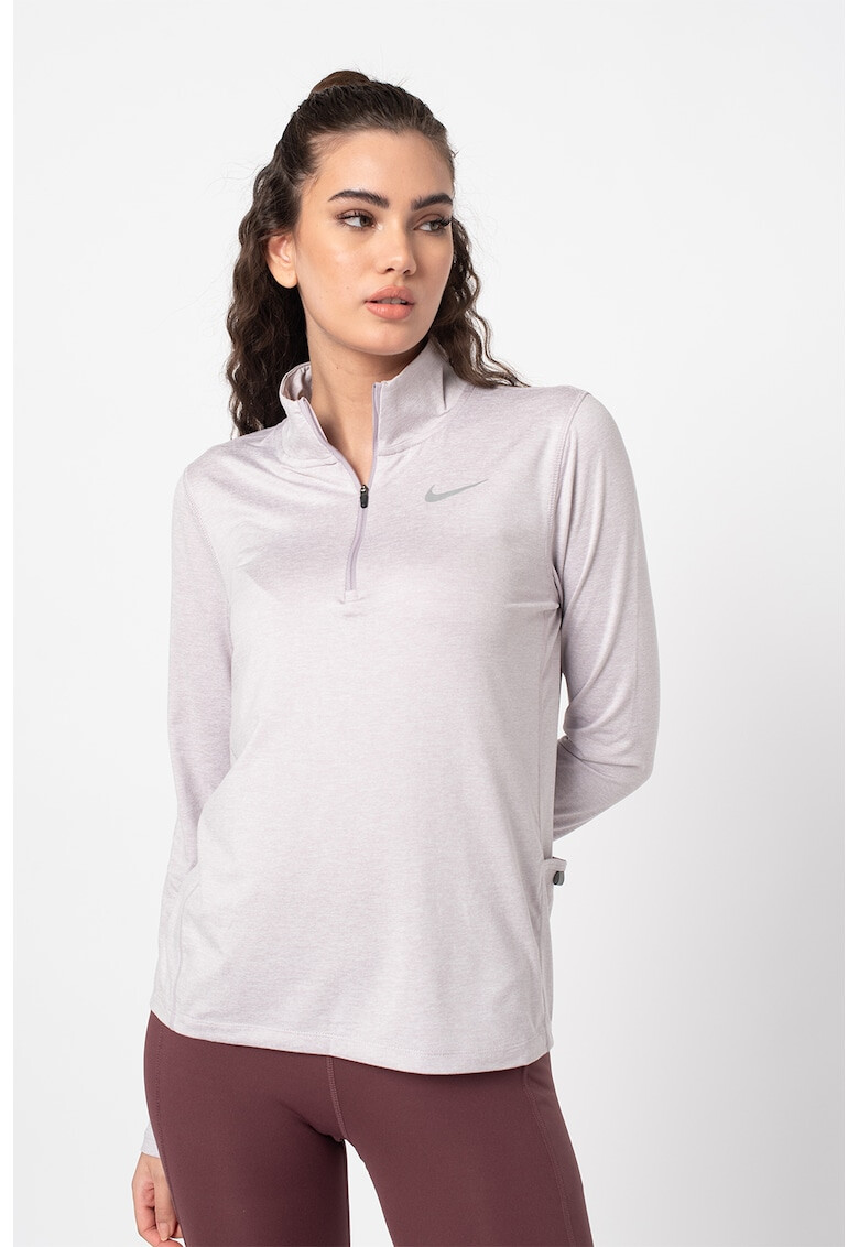 Nike Блуза за бягане с Dri Fit и къс цип - Pepit.bg