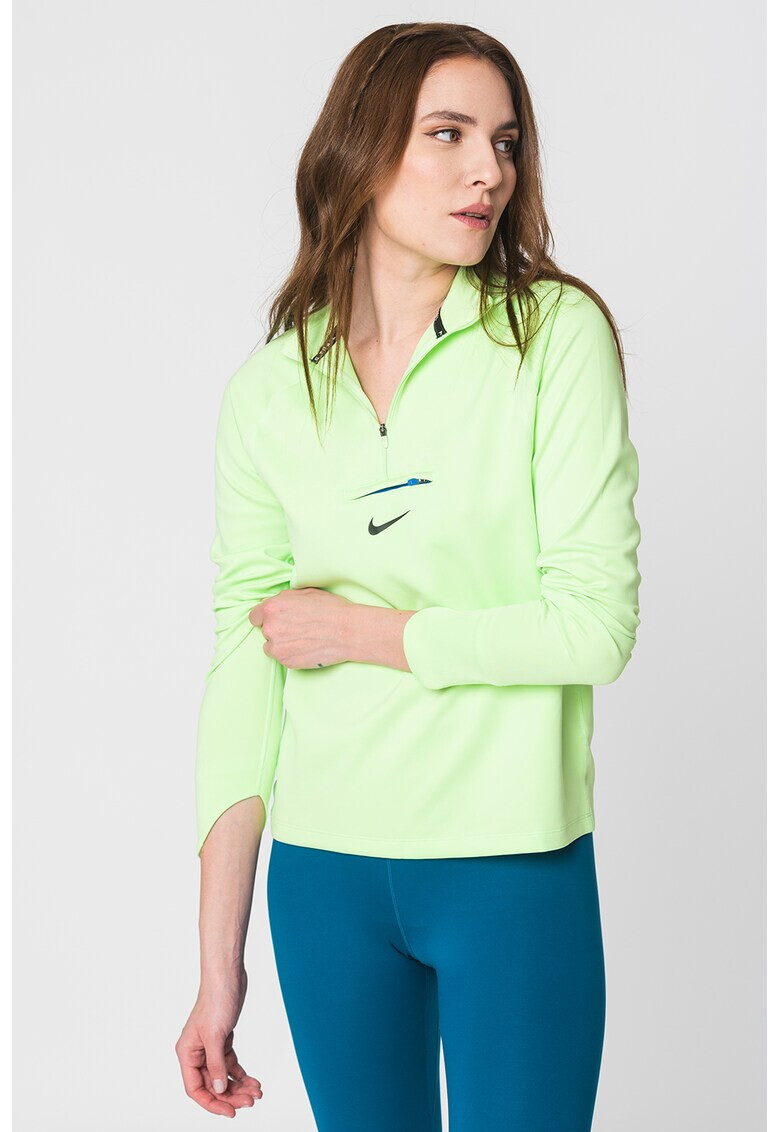 Nike Блуза за бягане Element с къс цип и Dri-Fit - Pepit.bg
