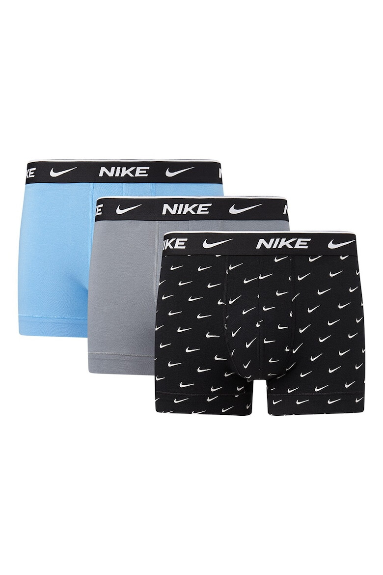 Nike Боксерки с лого - 3 чифта - Черен/Сив/Светлосин - Pepit.bg