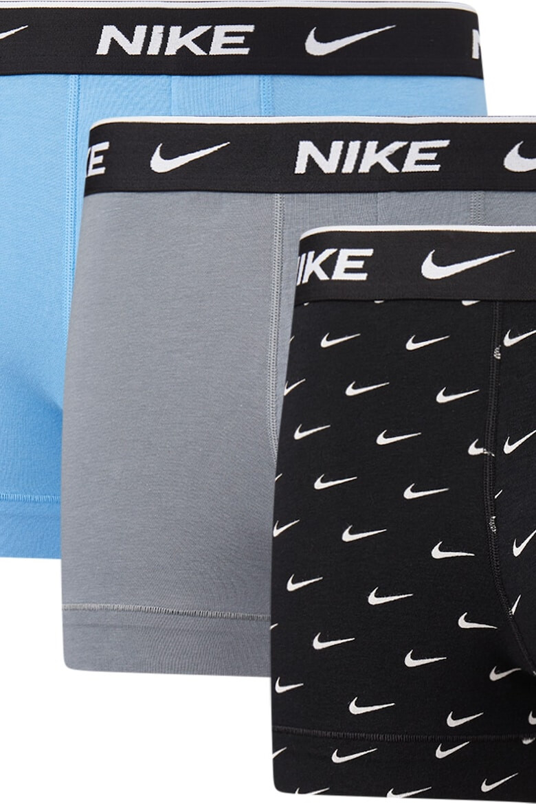 Nike Боксерки с лого - 3 чифта - Черен/Сив/Светлосин - Pepit.bg