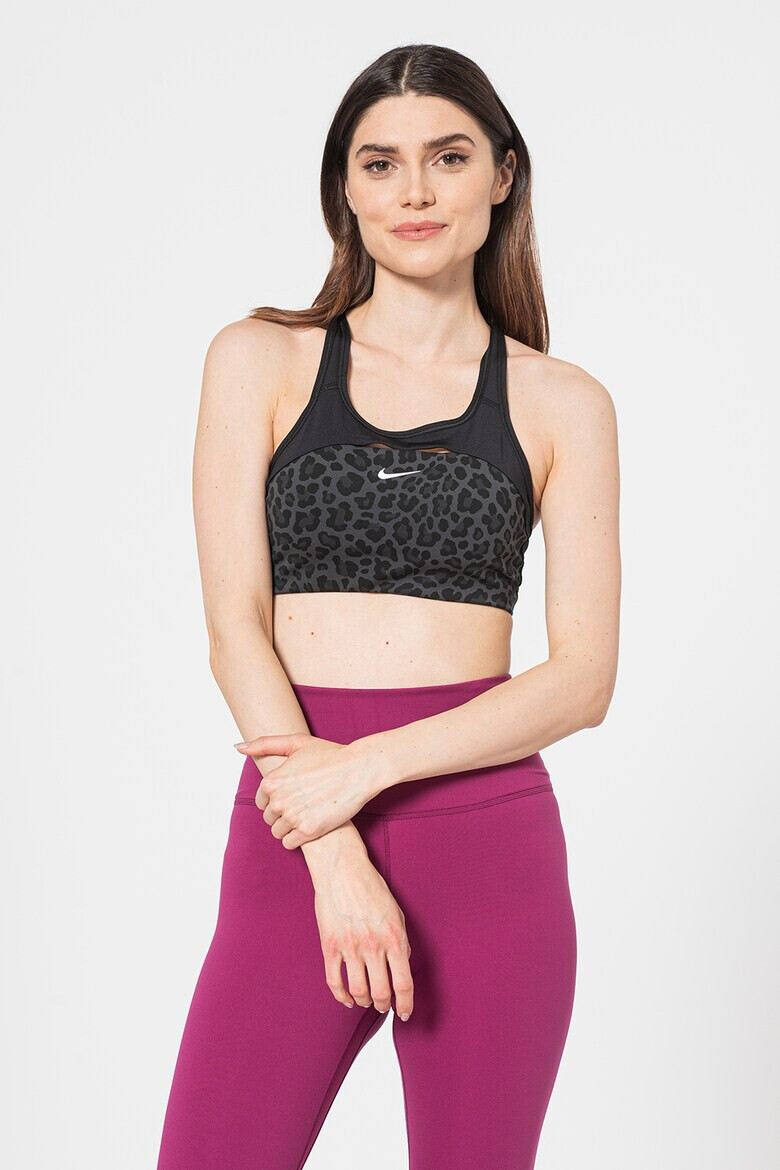 Nike Фитнес сутиен Swoosh с Dri-Fit без подплънки - Pepit.bg