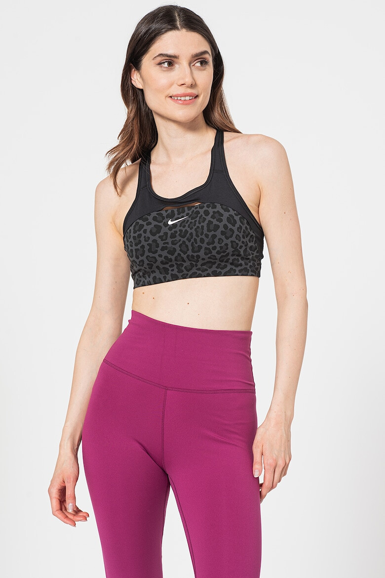 Nike Фитнес сутиен Swoosh с Dri-Fit без подплънки - Pepit.bg