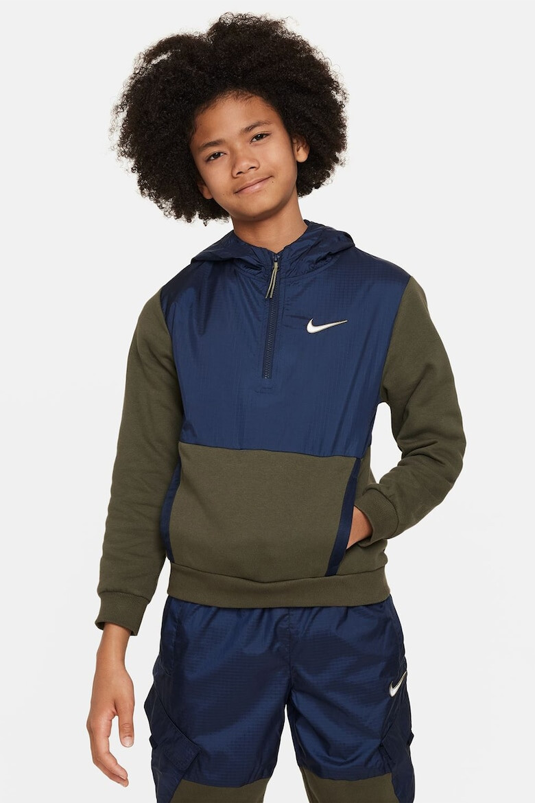 Nike Худи с къс цип и джоб кенгуру - Pepit.bg