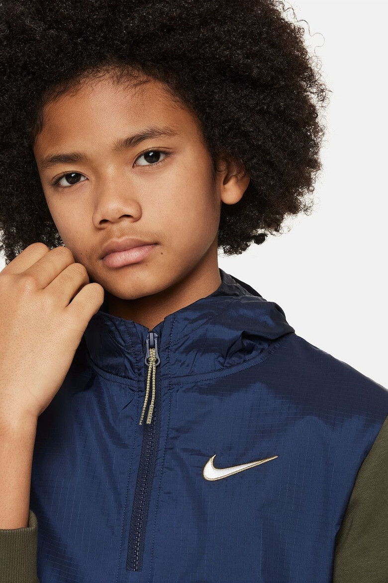 Nike Худи с къс цип и джоб кенгуру - Pepit.bg